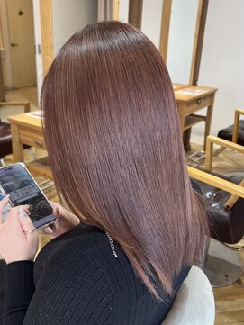 ラピステン 福岡天神 大名店(Lapis) ナチュラルなのに華やか◎ブリーチなしピンクブラウンカラー