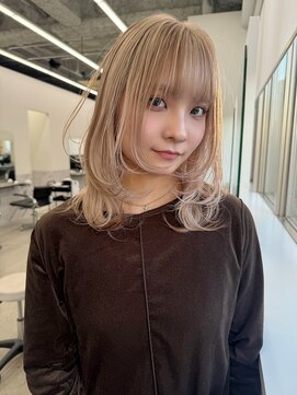 エゴル ナゴヤサカエ(ENGOL NAGOYA SAKAE) 坂野貴哉/ミルクティーベージュ/デザインカラーハイトーンカラー