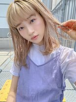 GAME船橋店/ダブルカラー/ブリーチカラー/ハイトーン【8月26日 OPEN（予定）】&nbsp;ミルクティーベージュ/ダブルカラー/髪質改善/大人ミディ/船橋