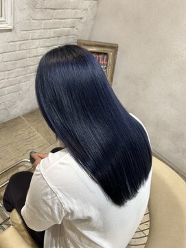 ディプティック ヘアー チェンジ ミュージアム(diptych Hair Change Museum) ネイビーカラー/ブルーブラック/ケアブリーチ/滋賀/南草津