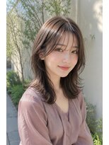 ロティー 天神(loty) ミディアム レイヤー ボブ 小顔 似合わせ 透明感カラー