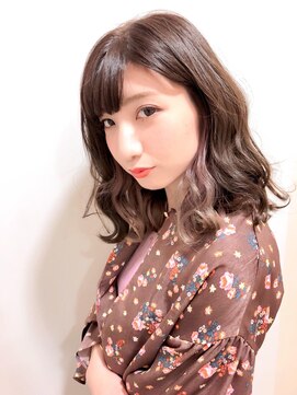 エルパティオ(EL PATIO) 春髪　ピンクパープル×インナーカラー　ハーフアップ