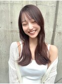 前髪シースルー/ピンクベージュ
