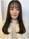 レイヤーカット顔周りカットロングヘア艶髪