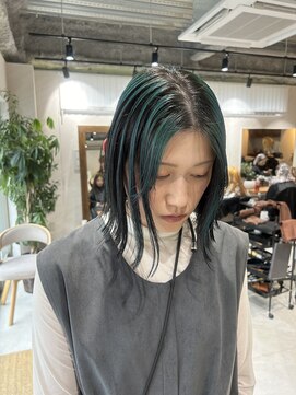 アドア 横浜(ADORE) 【ADORE 横浜】ブリーチデザインカラー×切りっぱなしボブ