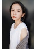 大人可愛い20代30代40代黒髪前下がりショートボブ丸みショート◎
