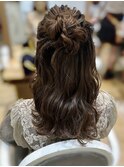 結婚式ヘアセットヘアアレンジお呼ばれヘアハーフアップKA-32