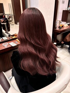 アース コアフュールボーテ 上田店(EARTH coiffure beaute) クラシックピンク_カシス_ダブルカラー_ケアブリーチ