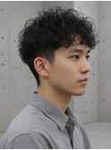メンズ ツーブロック×波巻きスパイラルパーマ