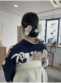 結婚式ヘア二次会ヘア編みおろしカチモリシニヨン岡山ヘアセット