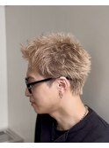 ハイトーンスパイキーショートリバースセンターパートツイスパ