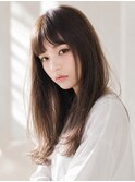 韓国女優風ロング×柔らかブラウン