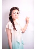 サイド編み込みヘアアレンジ（結婚式お呼ばれへアセット）