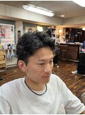 ミックスパーマ/センターパート/ツイストスパイラル/<理容室>