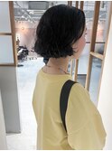 "久保田"切りっぱなしミニボブトリートメントくせ毛風パーマ