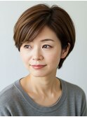 大人女性に似合うショート/ナチュラルスタイル/ハイライト
