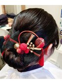 古風まとまり大人アップヘア！結婚式 二次会 花嫁 ドレス 着物