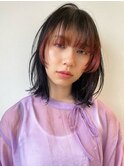 バングデザインカラー　レイヤーボブ　姫カット
