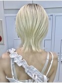 【ハイトーンウルフ】ウルフカット ハイトーン ブリーチ