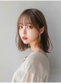 ナチュラルボブ暗めカラーグランマッシュデザイン20代30代40代50