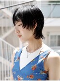 ウルフショート/ハッシュレイヤー/クラゲカット/黒髪