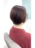 50代60代白髪ぼかショートボブピンクグレージュ似合わせショート