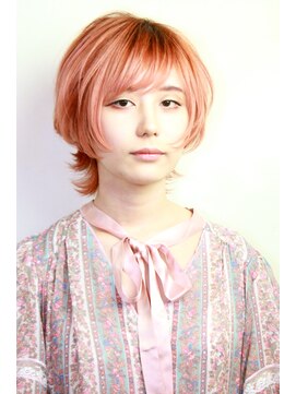 レンジシキチジョウジ (RENJISHI KICHIJOJI) ネオンピンクマッシュショートウルフ2【RENJISHI KICHIJOJI】