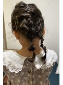 キッズ  カット オシャレアレンジ 編み込み 担当阿知波