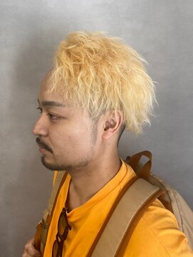 ソアー 新大阪(SOAR) ブリーチハイトーンカラーオールバックワイルド金髪【新大阪】