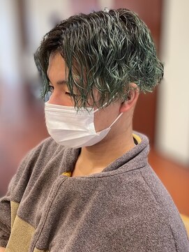 スカイ 亀戸店 (sky) ハイライト/マッシュパーマ/アッシュブラック<理容室>[亀戸]