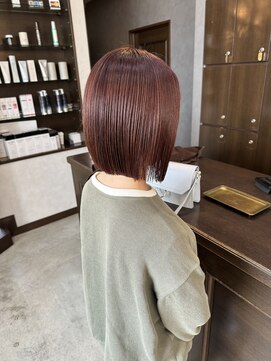 アールトゥーヘアー(art To Hair) ピンクブラウン/切りっぱなしボブ/韓国ヘア