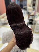 リー 梅田(Lee)&nbsp;ブリーチ１回/プレミアム髪質改善 カラー/ピンクボルドー/暖色