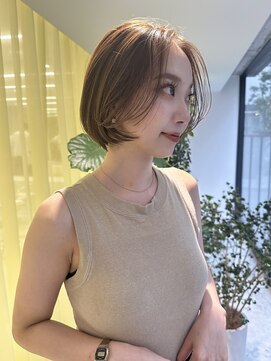 エム(M) 【ブリーチなし】ベージュカラー/レイヤーカット/前髪なし