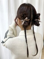 エミュ 天文館店(eMu) タイトツインアレンジ　× 三つ編み