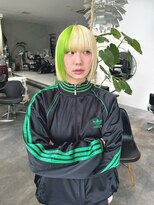 イル 天神大名店(ill) ブロンド/ネオングリーン/ブロックカラー(福岡/天神)