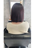 レッドブラウンカラーミディアムボブ