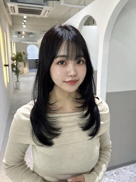 イア バイ ジーナ 渋谷(IA by Zina) ワンカールレイヤーぱっつん前髪