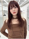 顔まわりレイヤーカット姫カットレイヤーオリーブベージュ吉祥寺