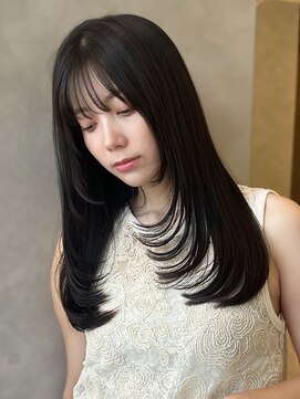 オムニス 表参道(Omnis) 暗髪美髪レイヤーカットバタフライレイヤーミディアムレイヤー