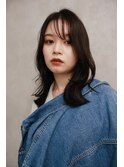 暗髪ミディアム×顔まわりレイヤー/川西/宝塚