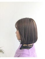 ヘアメイク オブジェ(hair make objet) 韓国ヨジャスタイル　切りっぱなしボブ