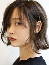 ヘアーリゾートテラス(hair resort terrasse) ボブ×インナーカラーシークレットハイライトぶつ切り長めバング