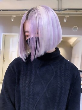 ペレ 渋谷(PELE) R8_ホワイトカラー×ペールバープル ブリーチ2回～