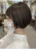 ショートボブ【白髪ぼかし】ショコラアッシュ★ヘルシースタイル