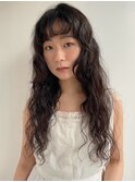 ニュアンスパーマ 顔周りレイヤー 前髪カット【鹿児島中央】