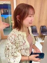 ラミエ バイ メルト 吉祥寺(lamie by melt)&nbsp;*滝田*20代30代オレンジカラー似合わせ外ハネ切りっぱなしボブ