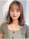 前髪 アンブレラカラー こなれミディ イメチェン ウェーブパーマ