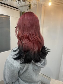 ラフ 原宿(L.a.a.g.f harajuku) チェリーレッド×裾カラー ブラック @原宿