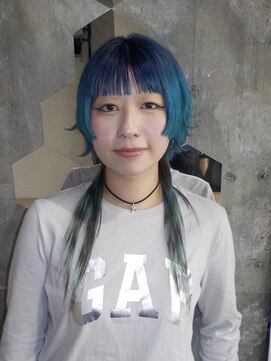 イキ(ikiii) 【hana】ハイトーン/水色/青/ダブルカラー/デザインカラー