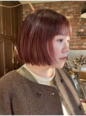【macana指名】ピンクベージュ 酸性ストレートパーマ 髪質改善